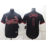 Men's St Louis Cardinals #1 Ozzie Smith Lights Out Black Fashion Stitched MLB Cool Base Nike Jersey
