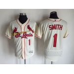 Men's St. Louis Cardinals #1 Ozzie Smith Retired Cream 2016 Flexbase Majestic Baseball Jersey
