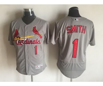 Men's St. Louis Cardinals #1 Ozzie Smith Retired Gray Road 2016 Flexbase Majestic Baseball Jersey