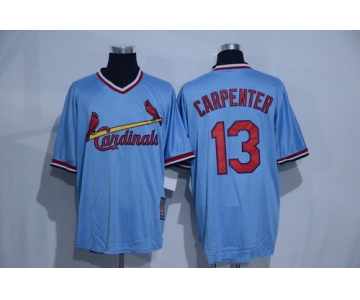 Men's St. Louis Cardinals #13 Matt Carpenter Light Blue Majestic Cool Base Cooperstown Collection Player Jersey