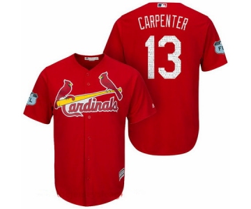 Men's St. Louis Cardinals #13 Matt Carpenter Red 2017 Spring Training Stitched MLB Majestic Cool Base Jersey