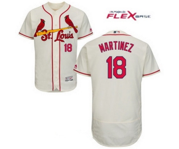 Men's St. Louis Cardinals #18 Carlos Martinez Cream Stitched MLB Majestic Flex Base Jersey