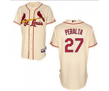 Men's St. Louis Cardinals #27 Jhonny Peralta Cream Jersey