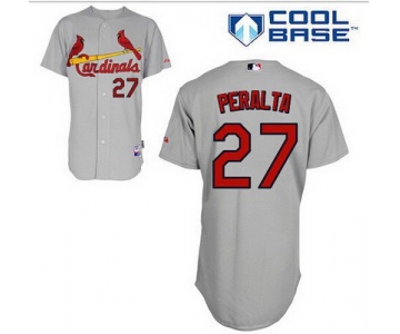 Men's St. Louis Cardinals #27 Jhonny Peralta Gray Jersey