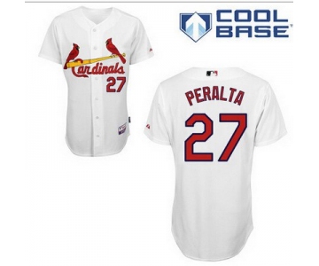 Men's St. Louis Cardinals #27 Jhonny Peralta White Jersey