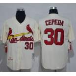 Men's St. Louis Cardinals #30 Orlando Cepeda Cream Stitched 1967 MLB Cooperstown Collection Jersey by Mitchell & Ness