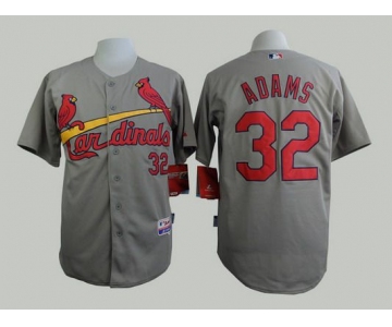 Men's St. Louis Cardinals #32 Matt Adams Gray Jersey