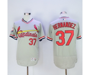 Men's St. Louis Cardinals #37 Keith Hernandez Retired Gray Pullover 2016 Flexbase Majestic Baseball Jersey