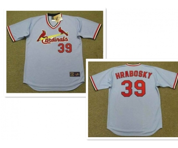 Men's St. Louis Cardinals #39 AL HRABOSKY 1975 Majestic Cooperstown Away Light Blue Jersey