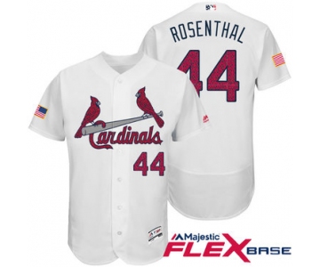 Men's St. Louis Cardinals #44 Trevor Rosenthal White Stars & Stripes Fashion Independence Day Stitched MLB Majestic Flex Base Jersey