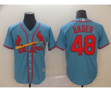 Men's St. Louis Cardinals 48 Harrison Bader Light Blue Cool Base Jersey