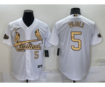 Men's St Louis Cardinals #5 Albert Pujols Number White 2022 All Star Stitched Cool Base Nike Jersey