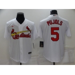 Men's St. Louis Cardinals #5 Albert Pujols White Cool Base Stitched Jersey