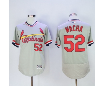 Men's St. Louis Cardinals #52 Michael Wacha Gray Pullover 2016 Flexbase Majestic Baseball Jersey