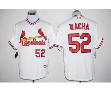 Men's St. Louis Cardinals #52 Michael Wacha White Pullover Cool Base Baseball Jersey