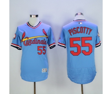Men's St. Louis Cardinals #55 Stephen Piscotty Light Blue Pullover 2016 Flexbase Majestic Baseball Jersey