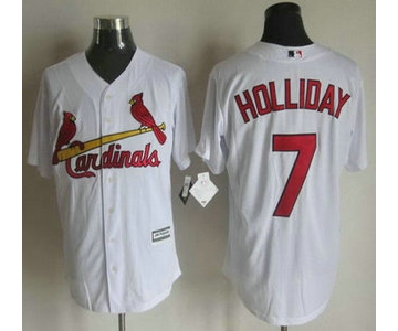 Men's St. Louis Cardinals #7 Matt Holliday Home White 2015 MLB Cool Base Jersey