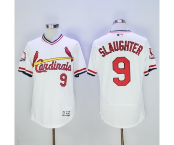 Men's St. Louis Cardinals #9 Enos Slaughter Retired White Pullover 2016 Flexbase Majestic Baseball Jersey