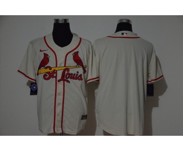 Men's St. Louis Cardinals Blank Cream Stitched MLB Cool Base Nike Jersey