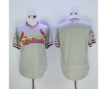 Men's St. Louis Cardinals Blank Gray Pullover 2016 Flexbase Majestic Baseball Jersey