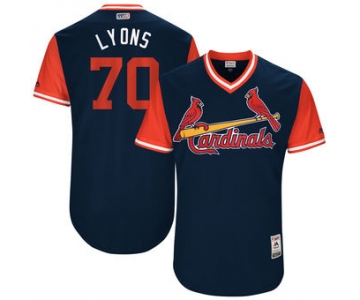 Men's St. Louis Cardinals Tyler Lyons Lyons Majestic Navy 2017 Players Weekend Authentic Jersey