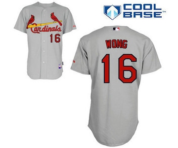 St. Louis Cardinals #16 Kolten Wong Gray cool base Baseball jersey