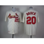 St. Louis Cardinals #20 Lou Brock 1967 Cream Throwback Jersey