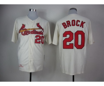 St. Louis Cardinals #20 Lou Brock 1967 Cream Throwback Jersey