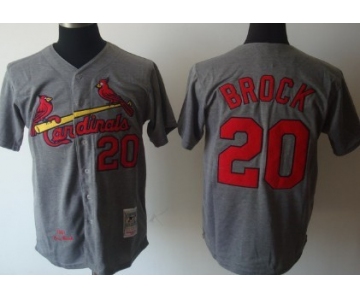 St. Louis Cardinals #20 Lou Brock 1967 Gray Wool Throwback Jersey