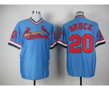 St. Louis Cardinals #20 Lou Brock 1979 Light Blue Throwback Jersey