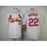 St. Louis Cardinals #22 Mike Matheny White Cool Base Jersey