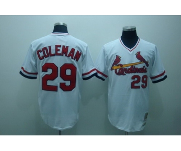St. Louis Cardinals #29 Vince Coleman 1985 White Throwback Jersey