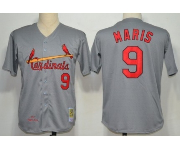 St. Louis Cardinals #9 Roger Maris 1967 Gray Wool Throwback Jersey