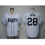 MLB Jerseys Tampa Bay Rays 28 Jaso White Cool Base