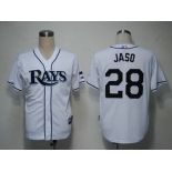MLB Jerseys Tampa Bay Rays 28 Jaso White Cool Base