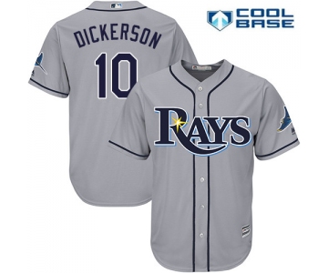 Men's Tampa Bay Rays #10 Corey Dickerson Gray Road Stitched MLB Majestic Cool Base Jersey