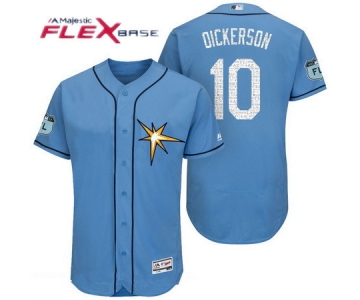 Men's Tampa Bay Rays #10 Corey Dickerson Light Blue 2017 Spring Training Stitched MLB Majestic Flex Base Jersey