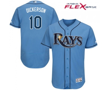 Men's Tampa Bay Rays #10 Corey Dickerson Light Blue Alternate Stitched MLB Majestic Flex Base Jersey