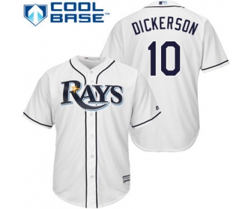 Men's Tampa Bay Rays #10 Corey Dickerson White Home Stitched MLB Majestic Cool Base Jersey