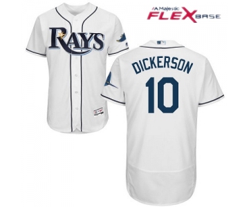 Men's Tampa Bay Rays #10 Corey Dickerson White Home Stitched MLB Majestic Flex Base Jersey