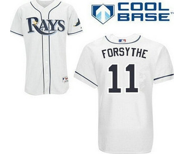 Men's Tampa Bay Rays #11 Logan Forsythe White Cool Base Baseball Jersey