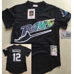 Men's Tampa Bay Rays #12 Wade Boggs Mesh BP Black Throwback Jersey