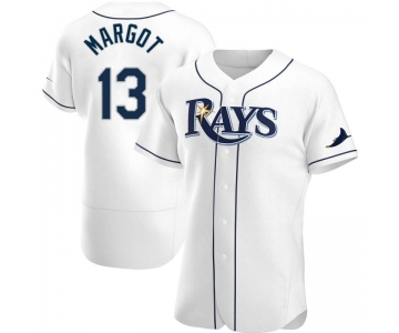 Men's Tampa Bay Rays #13 Manuel Margot White Home Nike Jersey