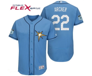 Men's Tampa Bay Rays #22 Chris Archer Light Blue 2017 Spring Training Stitched MLB Majestic Flex Base Jersey