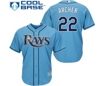 Men's Tampa Bay Rays #22 Chris Archer Light Blue Alternate Stitched MLB Majestic Cool Base Jersey