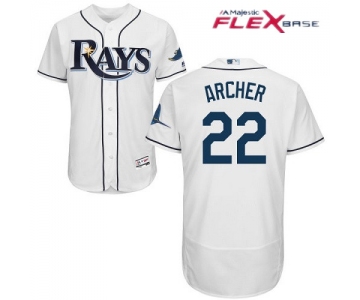 Men's Tampa Bay Rays #22 Chris Archer White Home Stitched MLB Majestic Flex Base Jersey