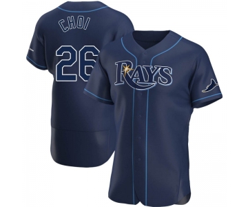 Men's Tampa Bay Rays #26 Ji-Man Choi Navy Alternate Nike Jersey