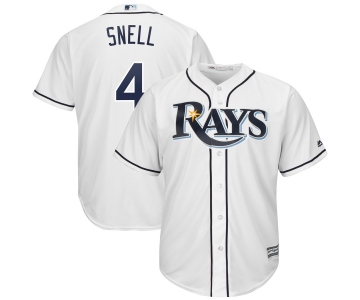 Men's Tampa Bay Rays 4 Blake Snell White Cool Base Jersey