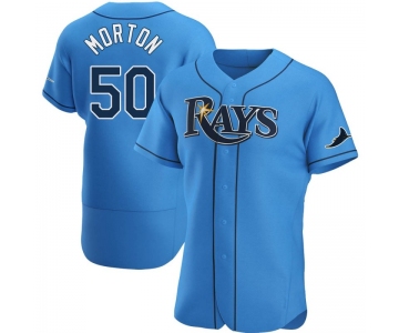 Men's Tampa Bay Rays #50 Charlie Morton Light Blue Alternate Nike Jersey