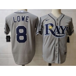 Men's Tampa Bay Rays #8 Brandon Lowe Grey Stitched MLB Cool Base Nike Jersey